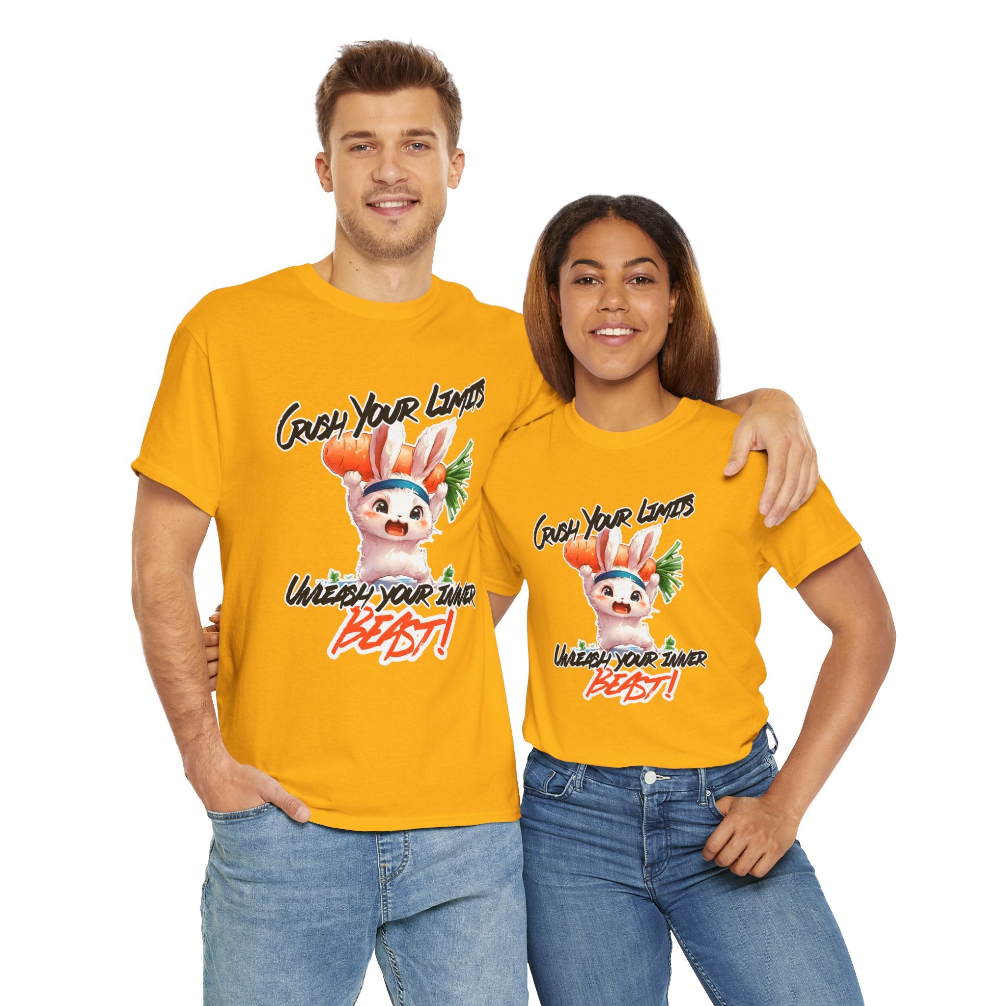 Motivational Unisex Heavy Cotton Tee - 'Crush Your Limits'