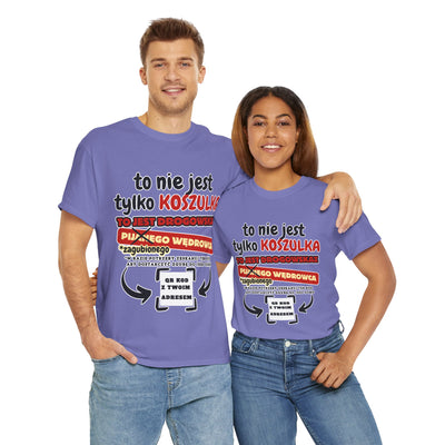 Unisex Zabawny T-Shirt Pijany Wędrowiec z własnym QR Code
