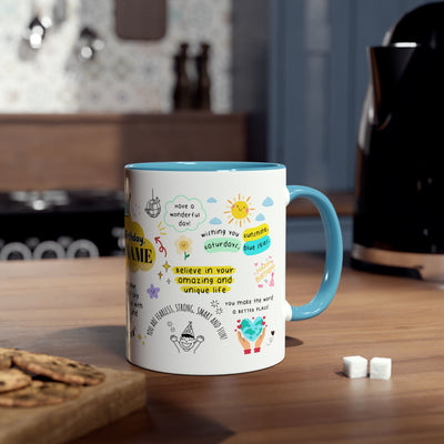 Personalized Two-Tone Birthday Coffee Mug - Celebrate with Custom Name Design