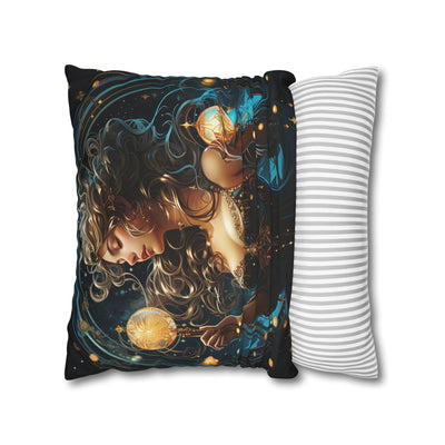 Artistic Aquarius Zodiac Pillowcase with Mystic Woman Design