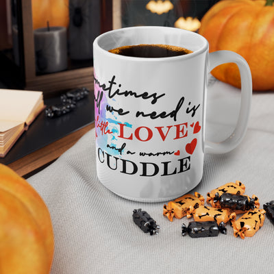 Love & Cuddles Ceramic White Coffee Mug - Cute Character Design, Perfect Gift for All Occasions