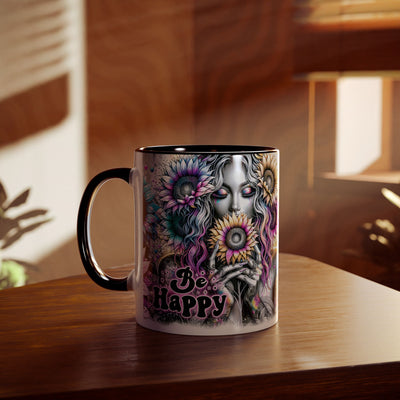 Be Happy Two-Tone Afirmation Mug