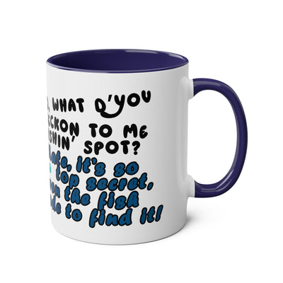 Coffee Mug - Humorous Fish-Themed Two-Tone Design, 11oz