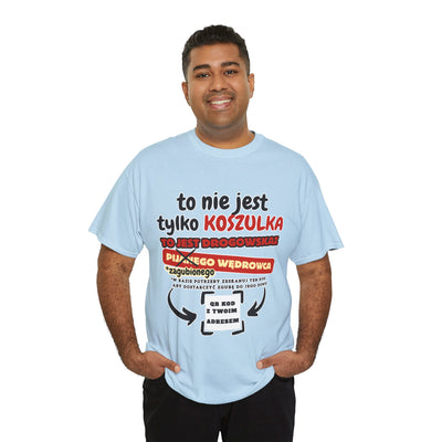 Unisex Zabawny T-Shirt Pijany Wędrowiec z własnym QR Code