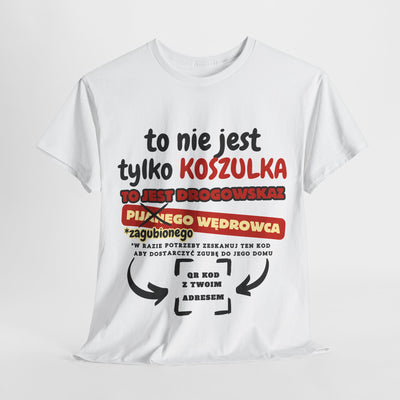 Unisex Zabawny T-Shirt Pijany Wędrowiec z własnym QR Code