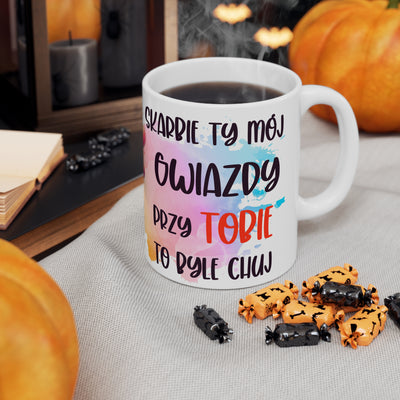 Skarbie Ty mój - Biały Kubek Ceramiczny / Dwa Rozmiary