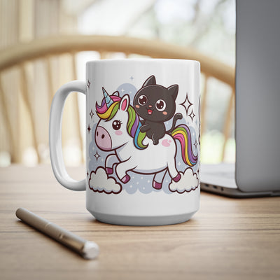 Giddy Sparkles Unicorn Cat Ceramic Coffee Cup - Fun 11oz & 15oz Mugs for Cat Lovers