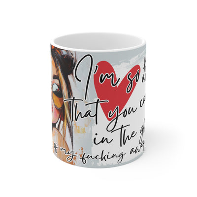 Funky Illustrated Coffee Cup - "I’m so glad that you can be yourself"