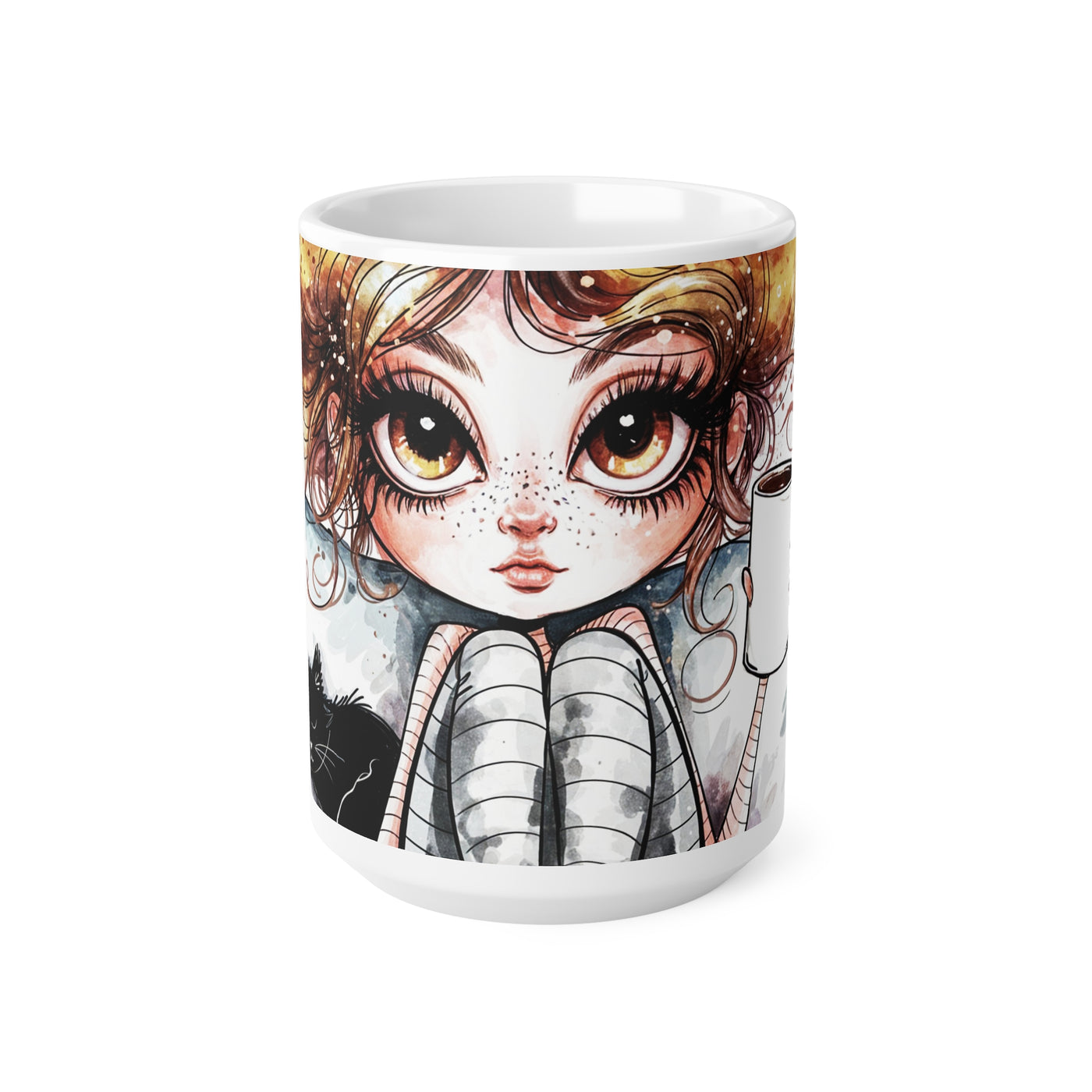 Whimsical Cat Lover Coffee Mug - 11oz & 15oz Ceramic Cups