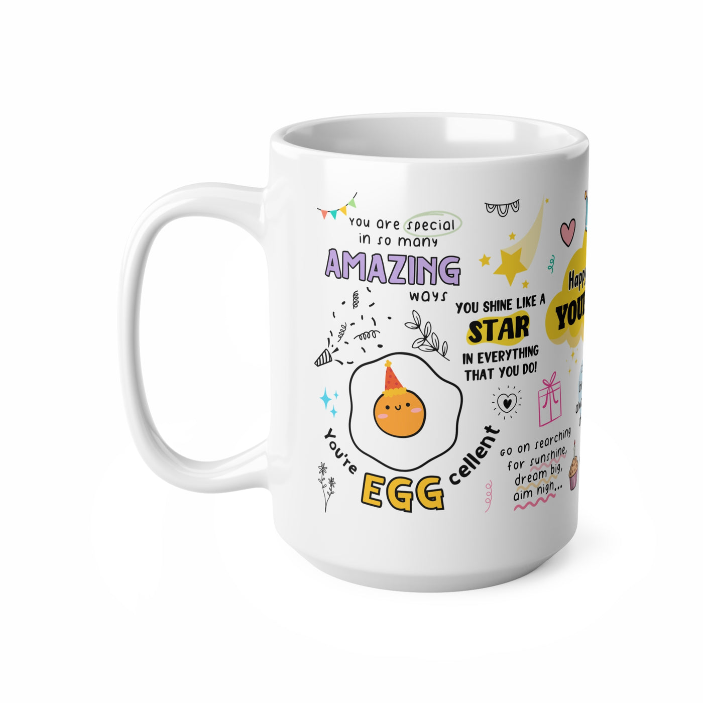 Personalized Birthday White Ceramic Coffee Cups