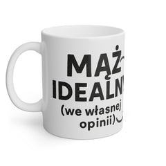 Kubek „Mąż idealny (we własnej opinii)” 😄 | Śmieszny prezent dla męża 💍❤️