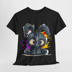 Czarny Króliczek/ Słodki Króliczek/ Króliczek z zamkiem błyskawicznym Unisex Heavy Cotton Tee