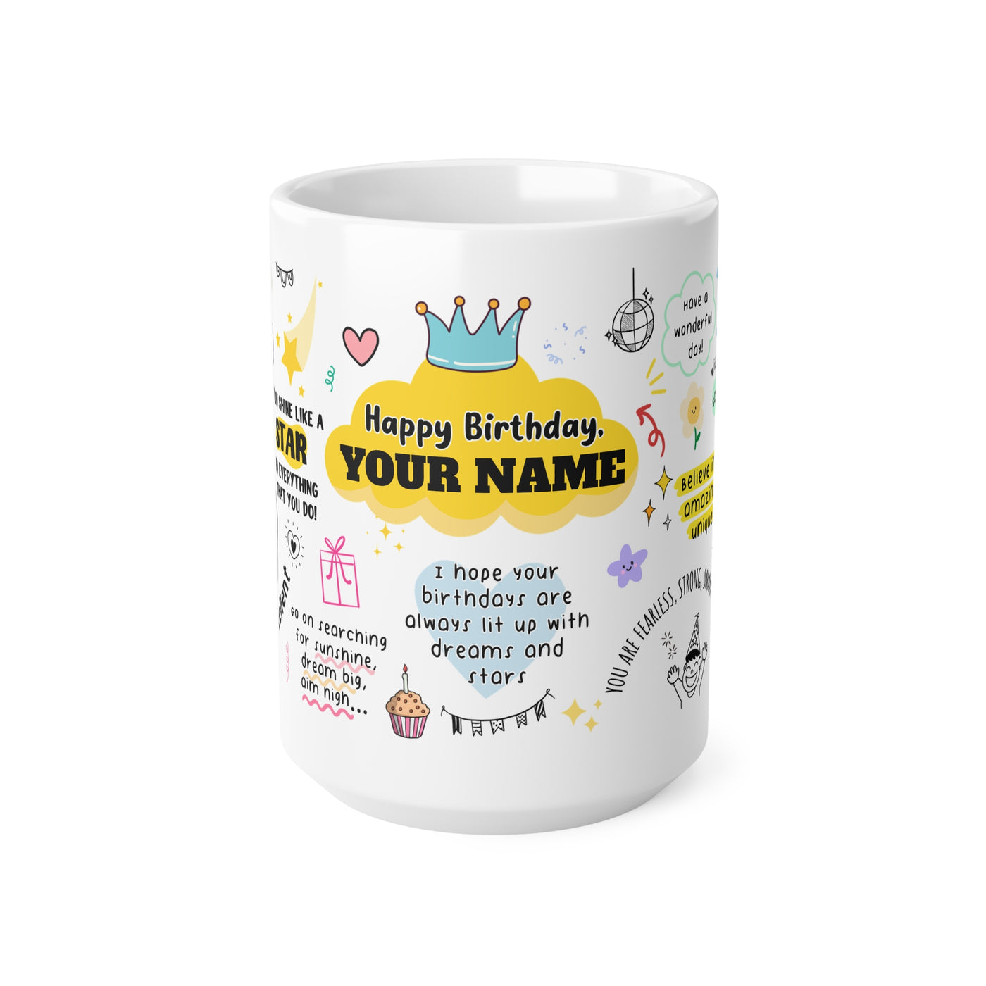 Personalized Birthday White Ceramic Coffee Cups