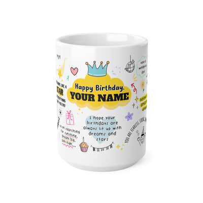 Personalized Birthday White Ceramic Coffee Cups