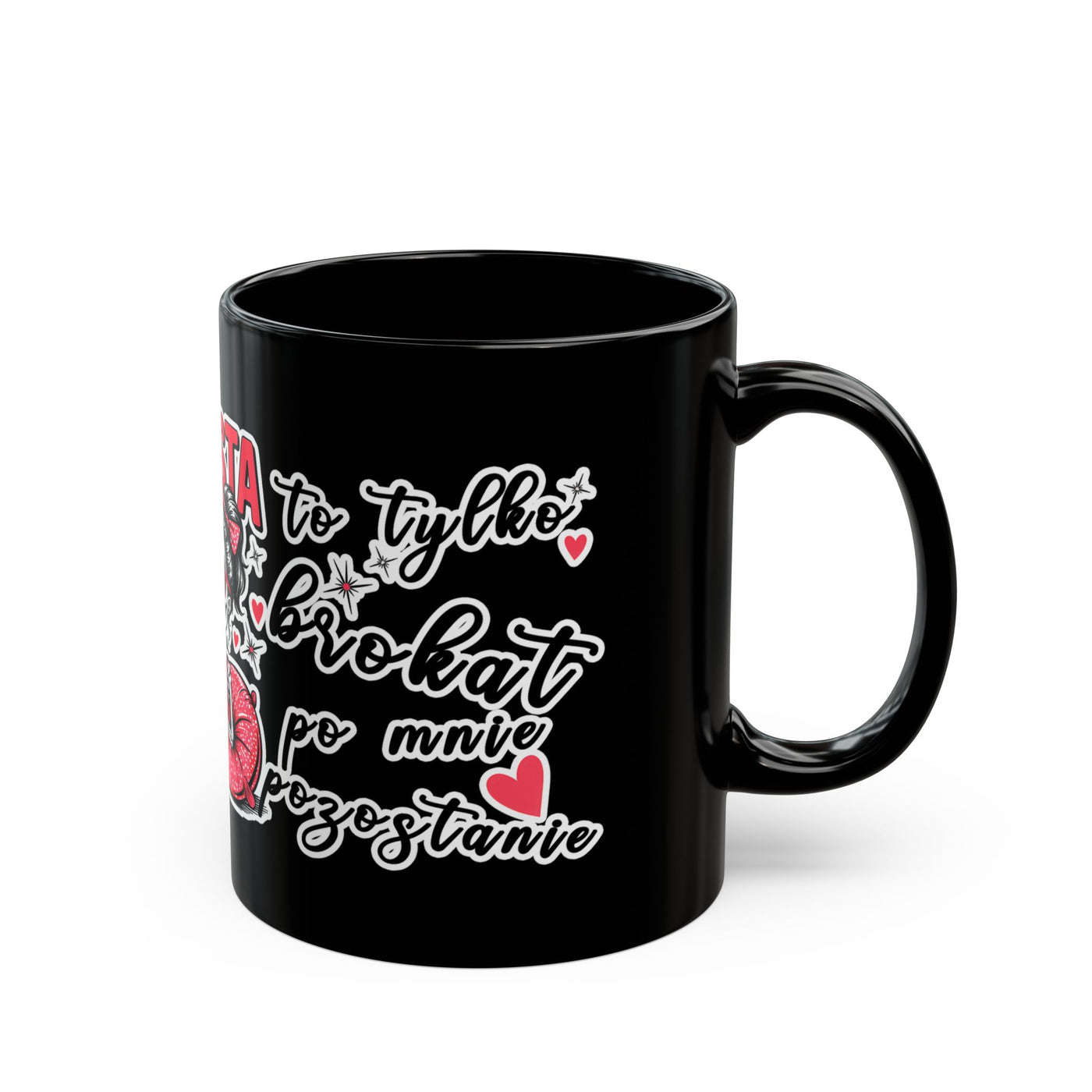 Mug - Jestem tak Zajebista - Black Coffee Mug - Fun Skull Design for Coffee Lovers