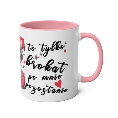 Funny Two-Tone Coffee Mug - 'Jestem tak Zajebista' Design for Coffee Lovers