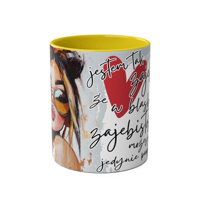 Chic Two-Tone Coffee Mug - Heart Design, Love Quote | Perfect Gift for Friends & Loved Ones