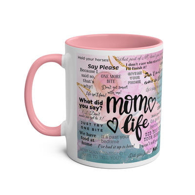 Mom Life Two-Tone Coffee Mugs, 11oz