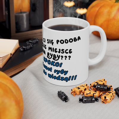 Zabawny Kubek Biały dla Wędkarza - Ceramic Coffee Cups 11oz & 15oz