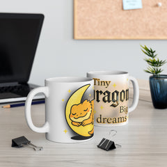 Bearded Dragon Mug – Cute Lizard Coffee Cup, “Tiny Dragon Big Dreams” Design (11oz & 15oz)