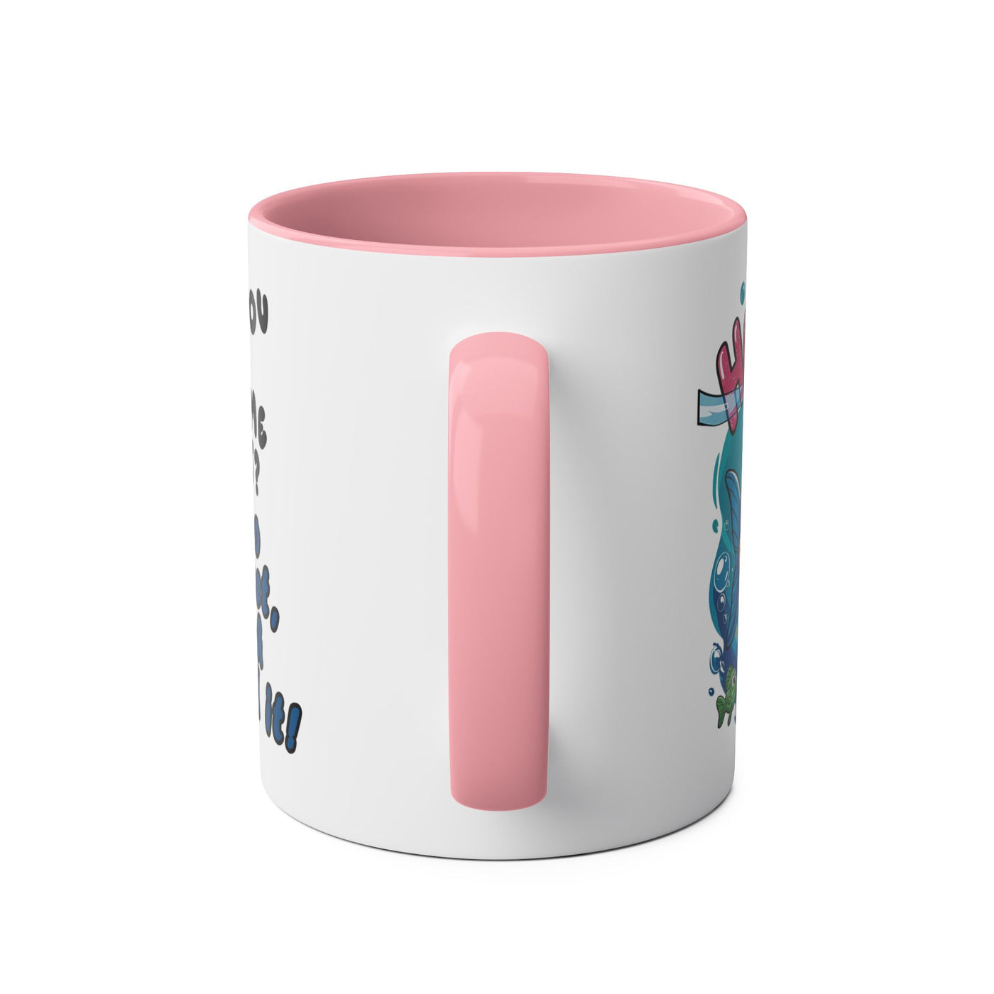 Coffee Mug - Humorous Fish-Themed Two-Tone Design, 11oz