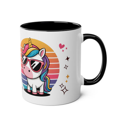 Unicorn Two-Tone Coffee Mug - 11oz Born to Be Awesome Design