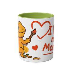 Two-Tone Bearded Dragon “I Love My Mommy” Mug – Cute Reptile Mom Gift (11oz)