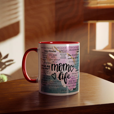 Mom Life Two-Tone Coffee Mugs, 11oz