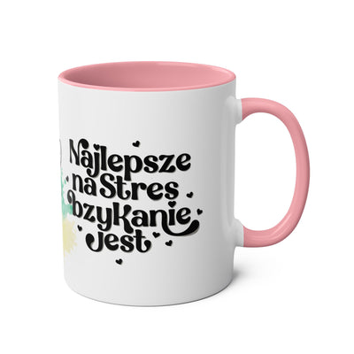 Najlpesze na stres...Kubek Dwukolorowy, Couple Coffee Mug - Two-Tone 11oz