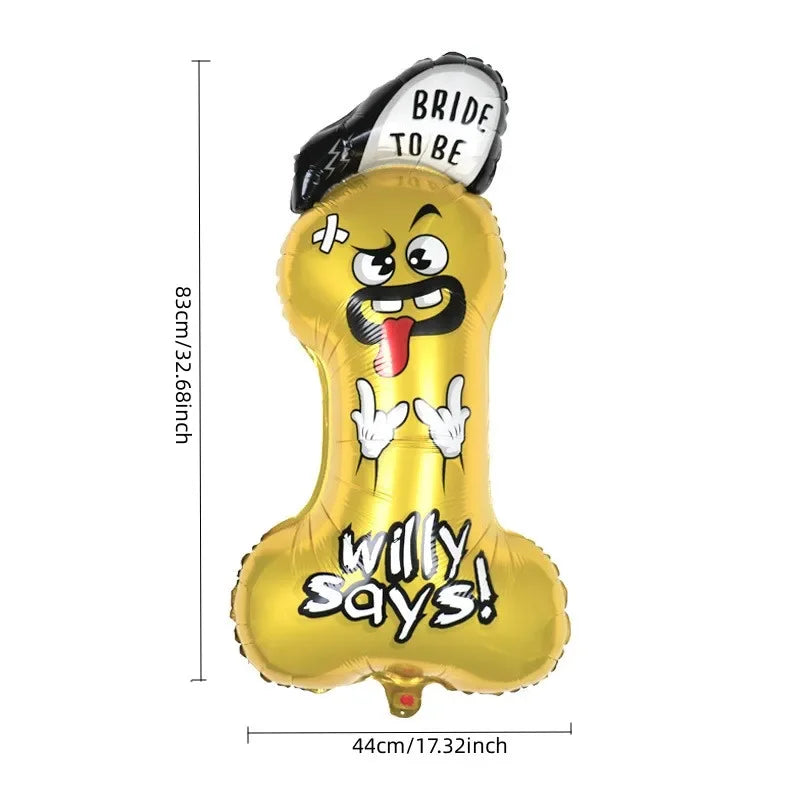 Willie Shape Foil Balloons Funny Sex Products Balloon Bachelorette Party Inflatable Penis Ballons Adult Party Decoration