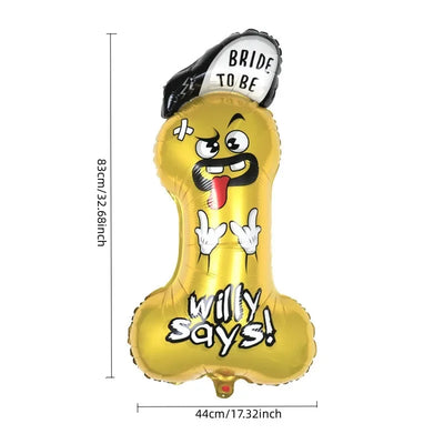 Willie Shape Foil Balloons Funny Sex Products Balloon Bachelorette Party Inflatable Penis Ballons Adult Party Decoration