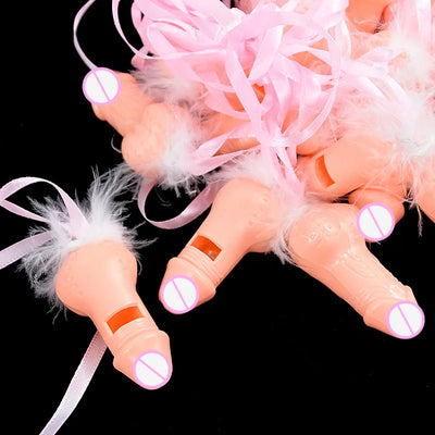 5/10pcs Bachelorette Party Whistles With Feather Plastic Novelty Nude Funny Sex Toys For Bar Hen Night Party Supplies Cock Penis