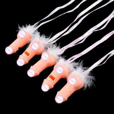 5/10pcs Bachelorette Party Whistles With Feather Plastic Novelty Nude Funny Sex Toys For Bar Hen Night Party Supplies Cock Penis