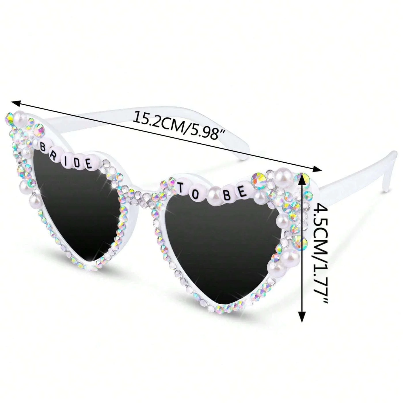 1Pair Bachelorette Party Bride Sunglasses Heart Shaped Glasses for Women Bridesmaid Bride Photo Tools Party Gift Accessories
