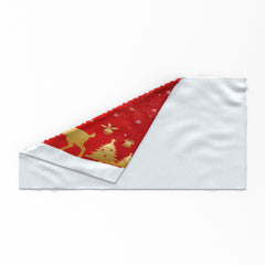 Luxury Christmas Reindeer Towel – Red & Gold Festive Bath Towel | Merry Christmas Microfiber & Cotton Blend | Soft, Absorbent, Machine Washable Holiday Decor Gift