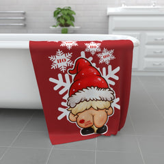 Christmas Gnomes Towel – Festive Red Microfiber & Cotton Blend
